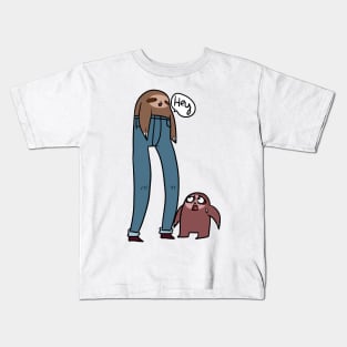 Tall Sloth Wearing Pants Kids T-Shirt